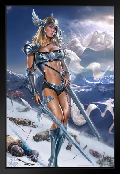 Valkyrie Warrior Woman Tom Wood Fantasy Art Matted Framed Art Print Wall Decor 20x26 inch