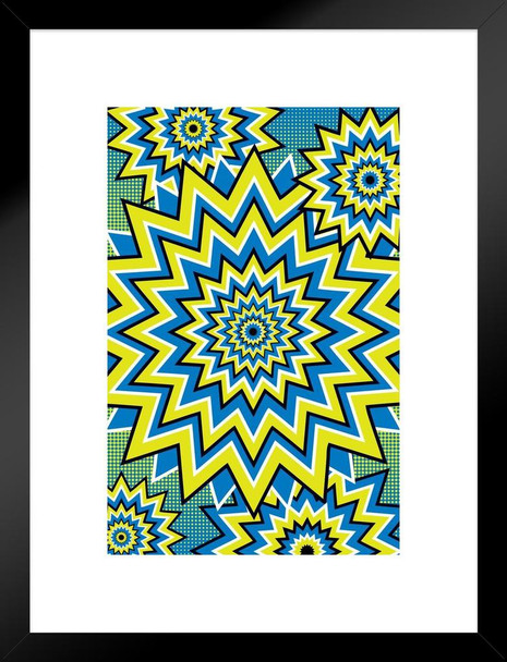 Fireworks Explosion Optical Illusion Matted Framed Art Print Wall Decor 20x26 inch