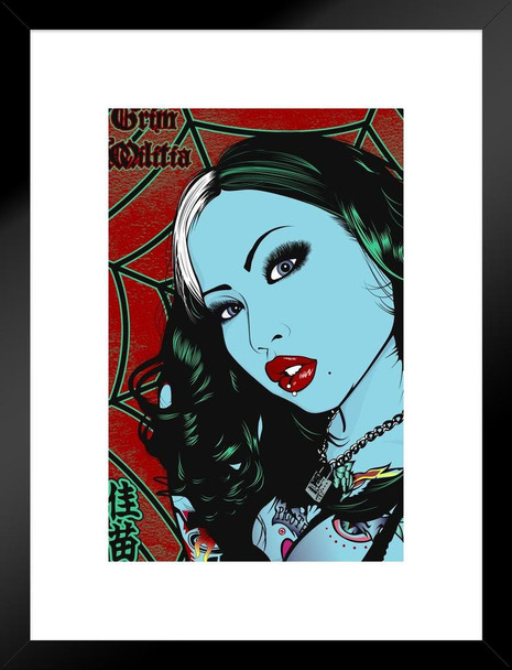 Living Dead By Grim Graphix Retro Pin Up Matted Framed Art Print Wall Decor 20x26 inch