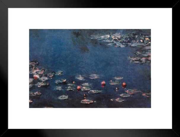 Claude Monet Water Lilies Nympheas 1906 Canvas French Impressionist Painting Matted Framed Wall Art Print 20x26