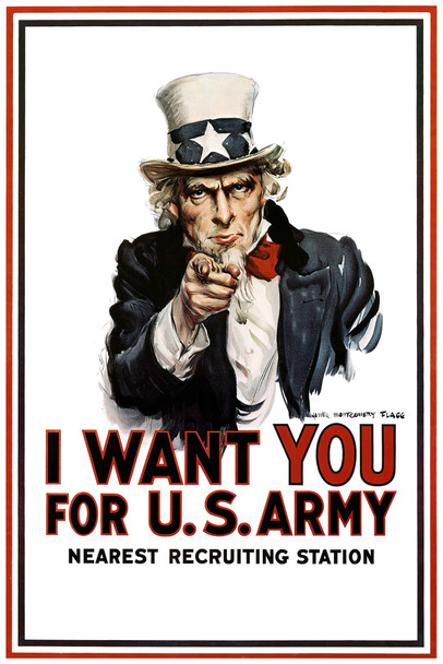 WPA War Propaganda Uncle Sam I Want You For US Army Recruiting WWII Vintage Patriotic Cool Wall Decor Art Print Poster 24x36