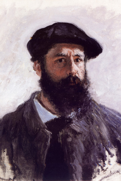 Claude Monet Self Portrait With Beret 1886 Art Impressionist Art Posters Claude Monet Prints Nature Landscape Painting Claude Monet Wall Art French Decor Cool Wall Decor Art Print Poster 12x18