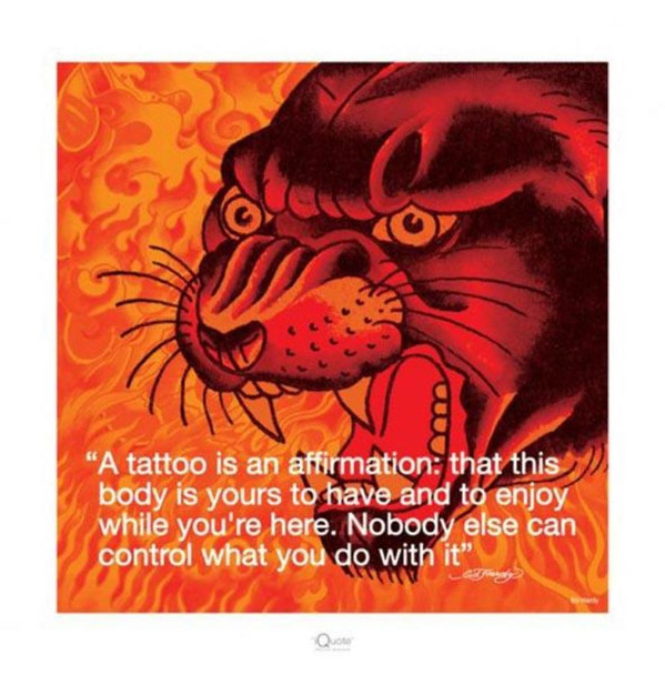 Ed Hardy Tattoo iQuote Poster 15.75x15.75 inch