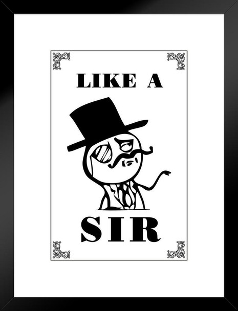 Like A Sir Internet Catchphrase Humorous Saying Matted Framed Art Print Wall Decor 20x26 inch