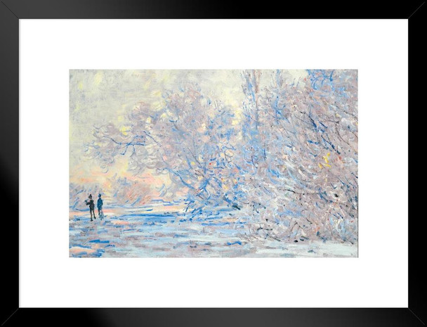 Claude Monet Le Givre Giverny The Frost At Giverny French Impressionist Artist Matted Framed Wall Art Print 20x26