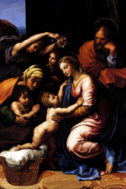 Raphael The Holy Family of Francis I 1518 Oil On Canvas Painting Cool Wall Art Print Poster 12x18