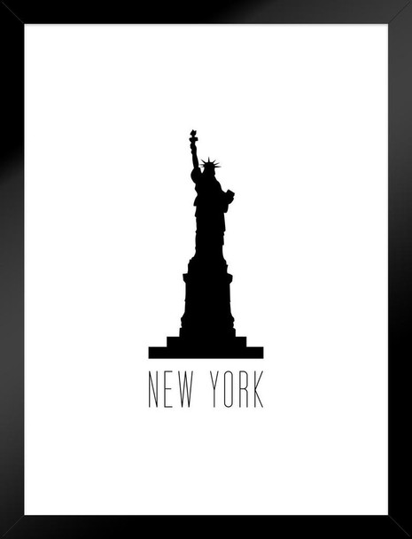 Cities New York City Statue of Liberty White Matted Framed Art Print Wall Decor 20x26 inch