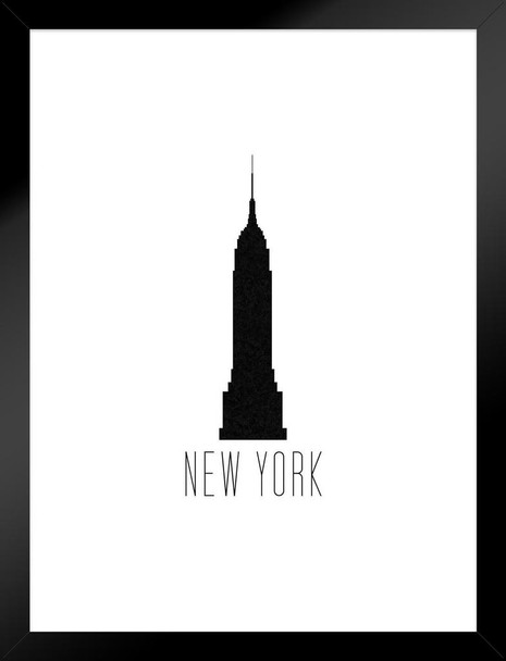 Cities New York City Empire State Building White Matted Framed Art Print Wall Decor 20x26 inch