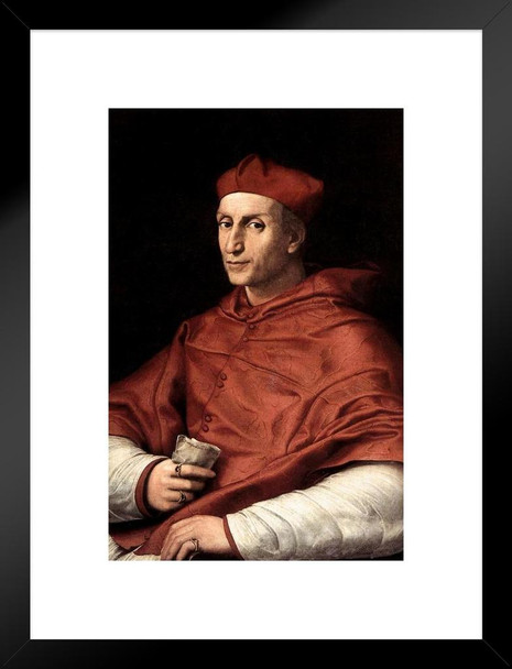 Raphael Bernardo Dovizi Cardinal Bibbiena Realism Romantic Artwork Michelangelo Prints Biblical Drawings Portrait Painting Wall Art Renaissance Poster Canvas Art Matted Framed Art Wall Decor 20x26