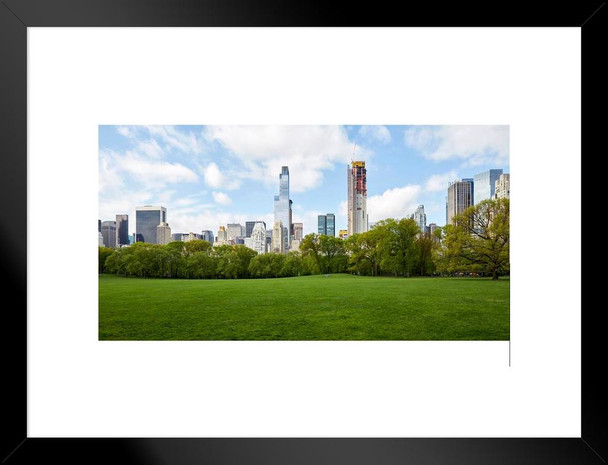 New York City NYC Manhattan Skyline Central Park Photo Matted Framed Art Print Wall Decor 26x20 inch