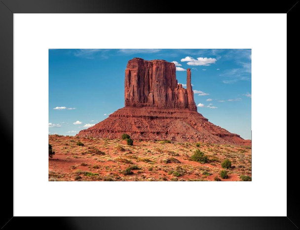 West Mitten Buttes Monument Valley Arizona Photo Matted Framed Art Print Wall Decor 26x20 inch