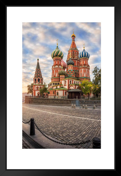 Saint Basils Cathedral Red Square Moscow Russia Photo Art Print Matted Framed Wall Art 20x26 inch