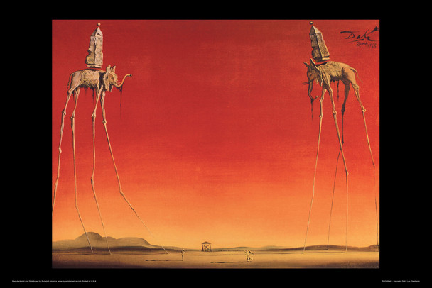 Salvador Dali Les Elephants 1948 Oil On Canvas Spanish Surrealist Painting Cool Wall Decor Art Print Poster 18x12