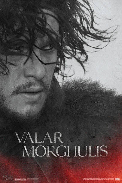 Game Of Thrones Valar Morghulis Jon Snow HBO Medieval Fantasy TV Television Series Cool Wall Decor Art Print Poster 12x18