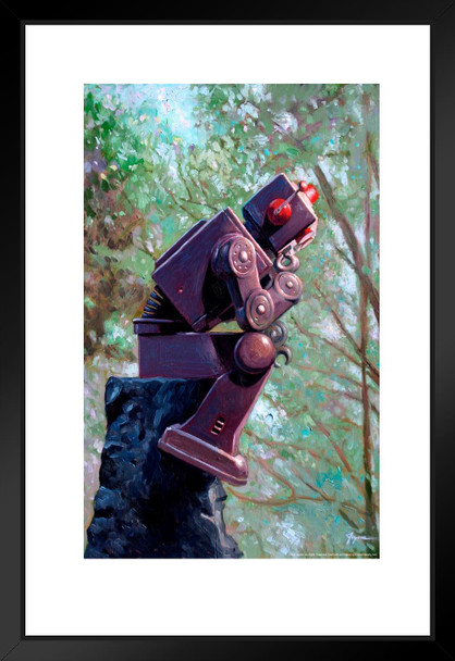 Robots The Collator by Eric Joyner Matted Framed Art Wall Decor 20x26