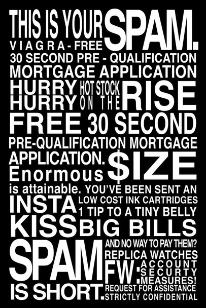 Laminated Spamifesto Demotivational Black Funny Poster Dry Erase Sign 12x18