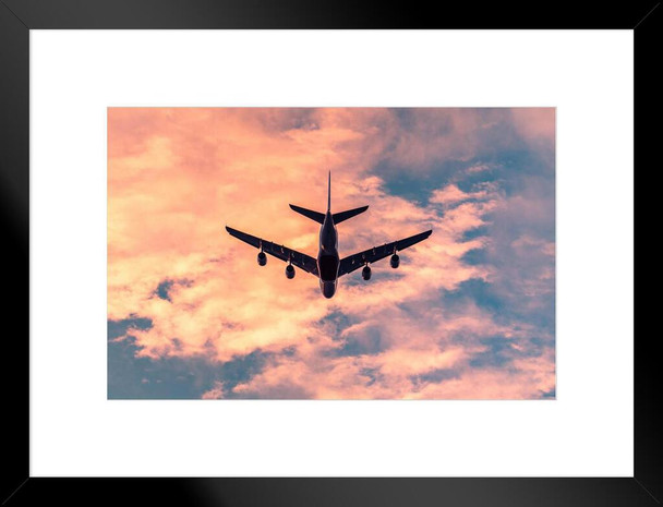 Overhead Shot of Airbus A380 Flying Mid Air Photo Photograph Matted Framed Art Wall Decor 26x20