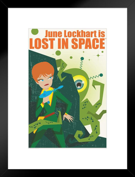 June Lockhart Is Lost In Space by Juan Ortiz Matted Framed Art Print Wall Decor 20x26 inch
