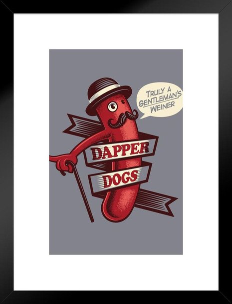 Dapper Dogs A Gentlemans Weiner Vintage Advertising Matted Framed Art Print Wall Decor 20x26 inch