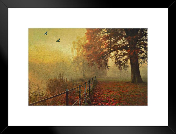 Beautiful Autumn Matted Framed Art Print Wall Decor 26x20 inch