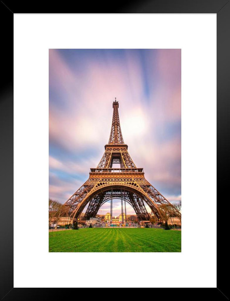 The Eiffel Tower Paris France Photo Matted Framed Art Print Wall Decor 20x26 inch