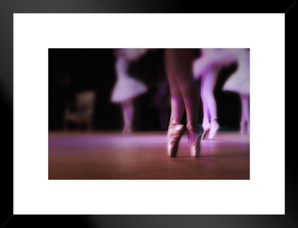 Ballet Dancer Practicing Movement Photo Matted Framed Art Print Wall Decor 26x20 inch