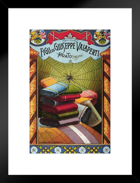 Giuseppe Valaperti Sons A Textile Industry Vintage Illustration Art Deco Vintage French Wall Art Nouveau 1920 French Advertising Vintage Poster Prints Matted Framed Art Wall Decor 20x26