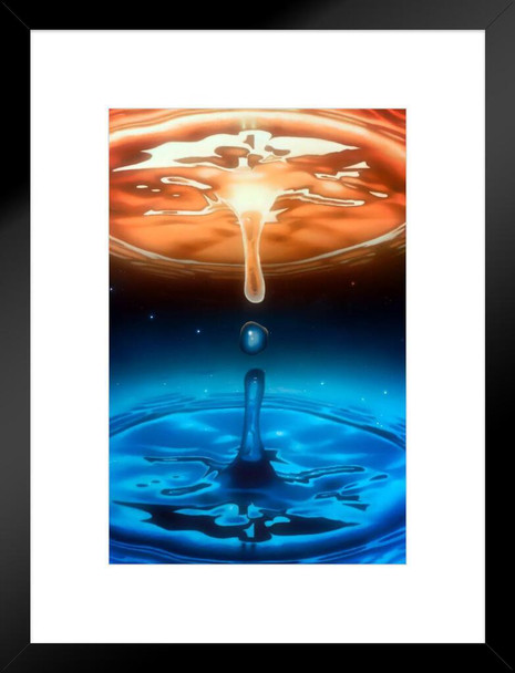 Parallel Universe Concept Liquid Drop Matted Framed Art Print Wall Decor 20x26 inch