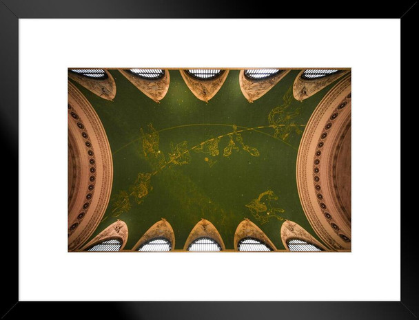 Decorated Ceiling Grand Central Station New York Photo Matted Framed Art Print Wall Decor 26x20 inch