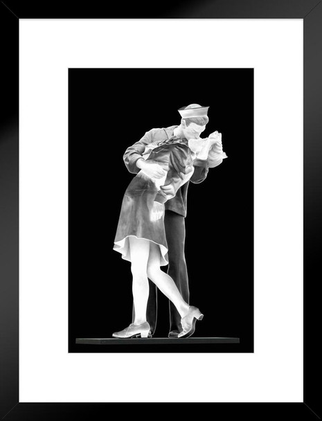Public Statue of a Sailor Kissing a Nurse VJ Day Photo Photograph Romance Romantic Gift Valentines Day Decor Matted Framed Art Wall Decor 20x26