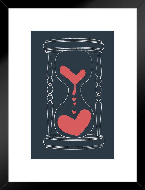 Forever Love Hourglass Romance Romantic Gift Valentines Day Decor Matted Framed Art Wall Decor 20x26