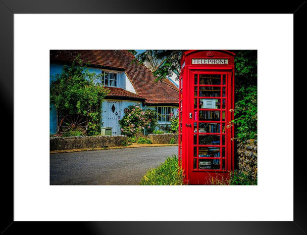 Village Library by Chris Lord Photo Matted Framed Art Print Wall Decor 20x26 inch
