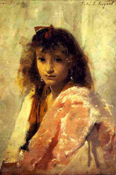 John Singer Sargent Carmela Bertagna Realism Sargent Painting Artwork Woman Portrait Wall Decor Oil Painting French Poster Prints Fine Artist Decorative Wall Art Cool Wall Art Print Poster 12x18