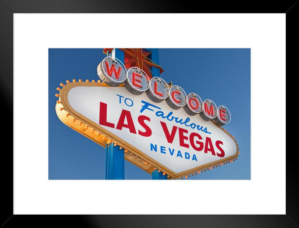 Welcome To Fabulous Las Vegas Sign Photo Art Print Matted Framed Wall Art 20x26 inch