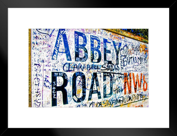Abbey Road Sign London Photo Art Print Matted Framed Wall Art 20x26 inch