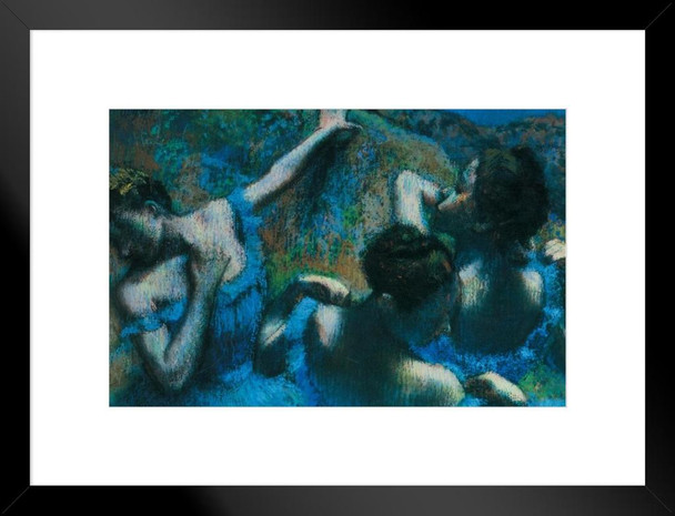 Edgar Degas The Blue Dancers Impressionist Art Posters Degas Prints and Posters Dancer Posters for Wall Painting Edgar Degas Canvas Wall Art French Wall Decor Matted Framed Art Wall Decor 26x20