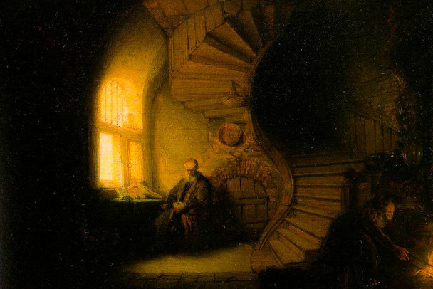 Rembrandt Philosopher In Meditation Realism Romantic Artwork Rembrandt Paintings Prints Biblical Drawings Portrait Painting Wall Art Renaissance Posters Cool Wall Decor Art Print Poster 18x12