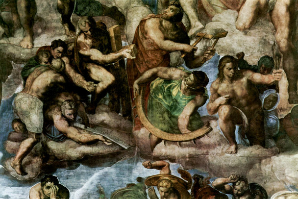 Michelangelo The Last Judgment Closeup Fresco Sistine Chapel Vatican City Cool Wall Art Print Poster 18x12