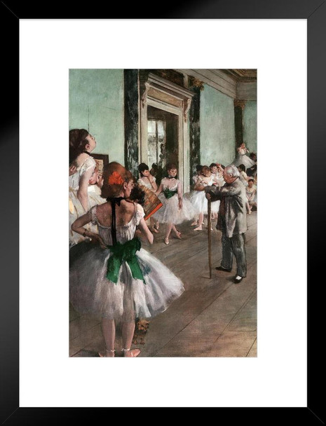 The Ballet Class Lesson Master Jules Perrot Art Print Edgar Degas Matted Framed Wall Art Print 20x26