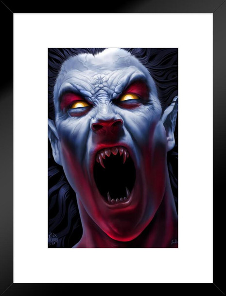 The Awakening Vampire Tom Wood Fantasy Art Horror Monster Spooky Scary Halloween Decoration Matted Framed Art Wall Decor 20x26