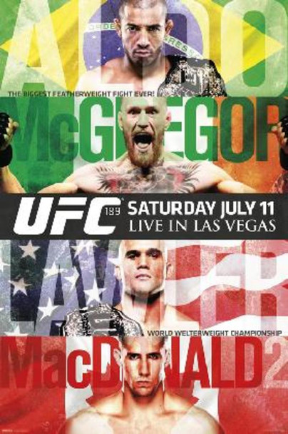 Official UFC 189 Jose Aldo vs. Conor McGregor Sports Poster 24x36