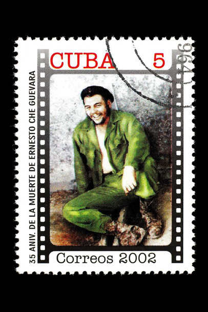 Laminated Ernesto Che Guevara Postal Stamp Cuban Postal Stamp Art Print Poster Dry Erase Sign 12x18