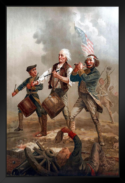 Spirit Of 76 Yankee Doodle By Arcibald Willard 1876 Patriotic Posters American Flag Poster Of Flags For Wall Flags Poster Us Cool Wall Art Black Wood Framed Art Poster 14x20