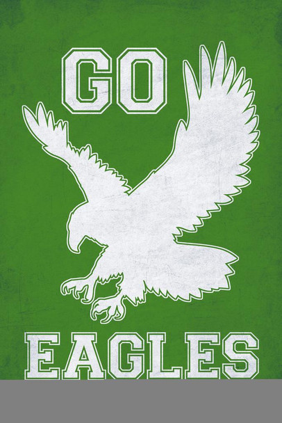 Laminated Mascots Go Eagles Green Textured America Sports Bird Pictures Wall Decor Beautiful Art Feather Prints Wall Art Wildlife Animal Bird of Prey Bird Prints Poster Dry Erase Sign 12x18