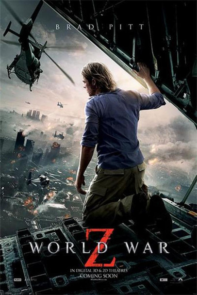 World War Z Poster American Action Horror Film Movie Zombie Apocalypse Aesthetic Retro Classic Classy Decoration Living Room Bedroom Home Office WWZ Poster Cool Wall Decor Art Print Poster 24x36
