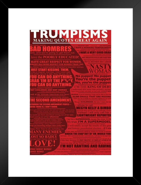 Trumpisms Making Quotes Great Again Donald Trump Funny Matted Framed Poster 20x26 inch