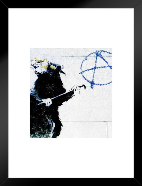 Anarchy Rat Banksy Matted Framed Poster 26x20 inch