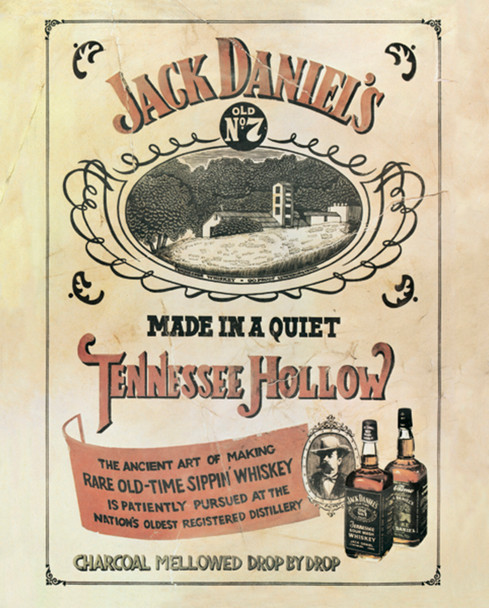 Jack Daniels Tennessee Hollow Vintage Advertisement Sippin Whiskey Cool Wall Decor Art Print Poster 16x20