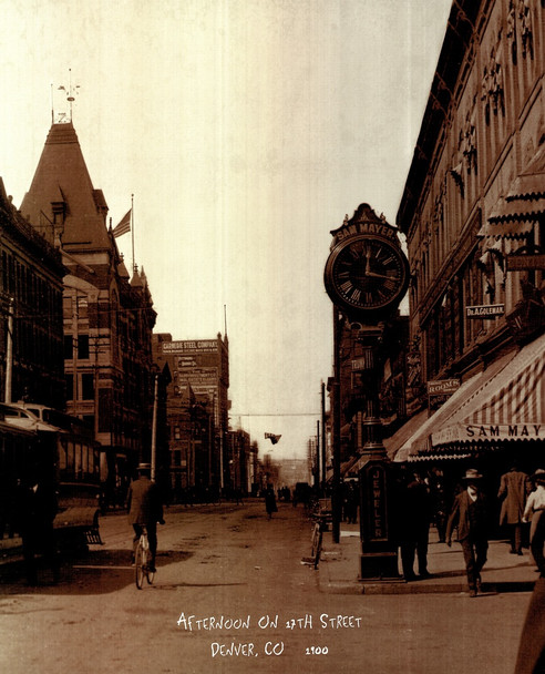 Afternoon On 17th Street Denver Colorado 1900 Photo Photograph Cool Wall Art Print Poster 12x18