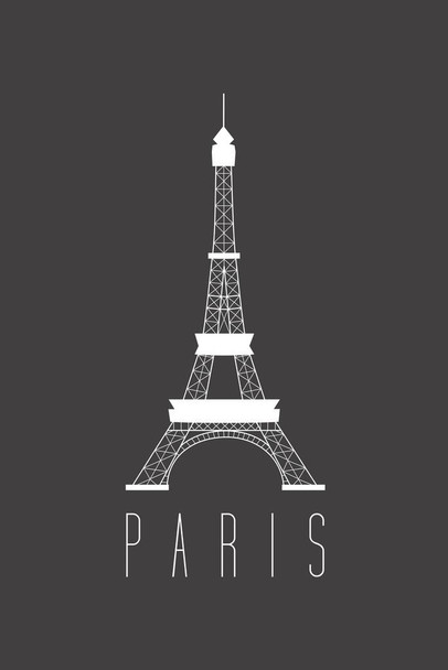 Cities Paris Eiffel Tower Grey Cool Huge Large Giant Poster Art 36x54